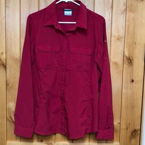 Columbia Long-sleeved Lightweight Shirt Red
